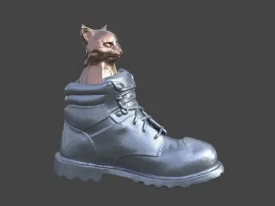 Cat in Old Boots statue  3D model