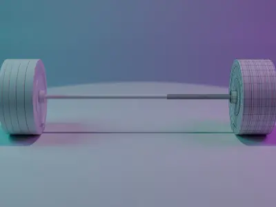 Olympic Barbell Low-poly 3D model
