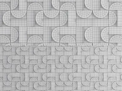 Japanese Ceramic Component Tiles wall panel 3d model Low-poly 3D model