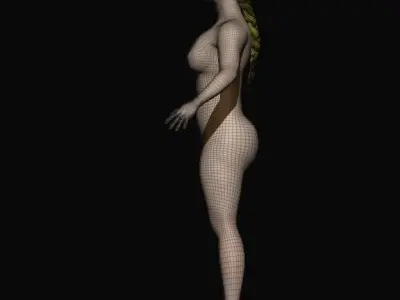 base mesh female  Low-poly 3D model
