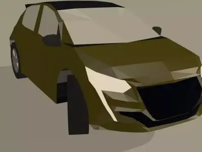 2020 Peugeot 208 Low Poly Low-poly 3D model