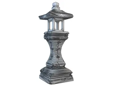 Japanese Stone Lantern 3D model