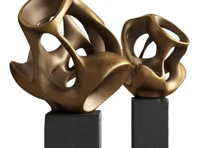 Twisted holes sculpture Low-poly 3D model