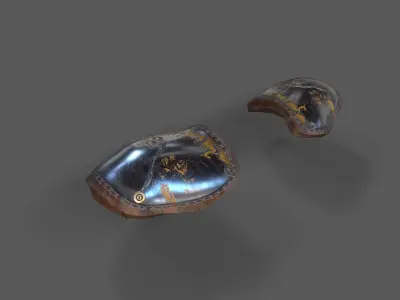 Punk Steam Shoulder pad pack 14 Low-poly 3D model