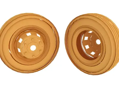 Paper  Wheel Low-poly 3D model