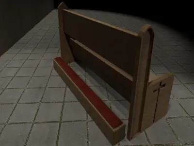 Church Bench 3D model