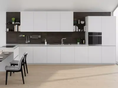 Euromobil Lain modern kitchen with decors 3D model