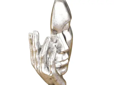 Decorative figurine face in hand 3D model