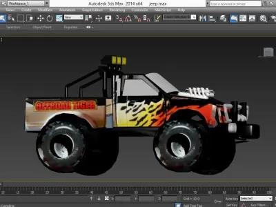 pickup jeep  Low-poly 3D model