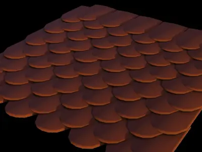 Procedural roof tiles Geometry nodes 3D model