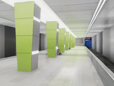 Subway Station 03 Low-poly 3D model