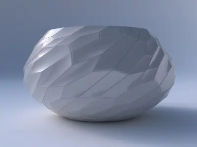 Bowl squeezed twisted with fine organic cells 3D print model