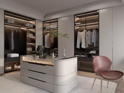 Luxury Wardrobe Cloakroom Dressing room 3D model