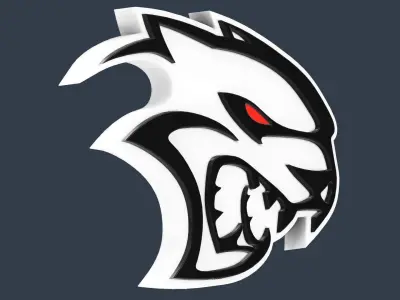 Dodge Hellcat Redeye Logo With Led  3D print model