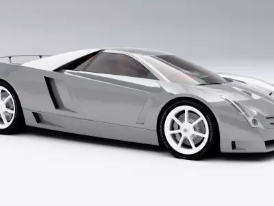 Cadillac Cien Concept 2002 Low-poly 3D model
