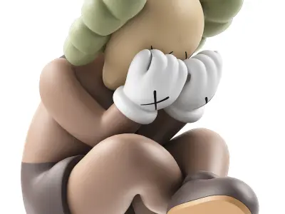 kaws companion and separated vinyl figure brown collection 3D model