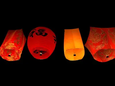 Chinese sky lantern 3D model