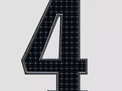 Solar Panel Number - 4 3D model