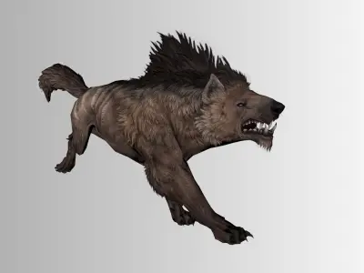 Mutant Hyena 3D Creature  Game Ready Monster Animal Low-poly 3D model