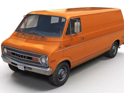 Dodge Tradesman D300 van Low-poly 3D model