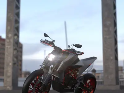 sport naked bike ev concept 3D model