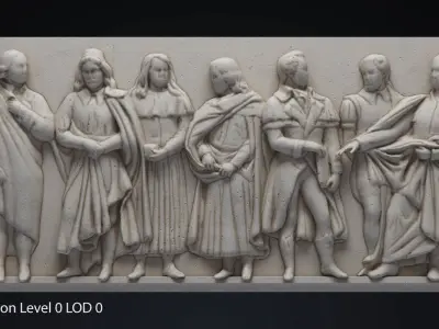 Bas Relief df6 Low-poly 3D model