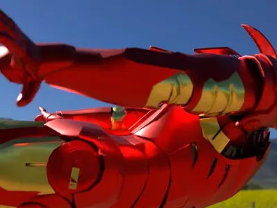 Ironman flying with high quality 3D model