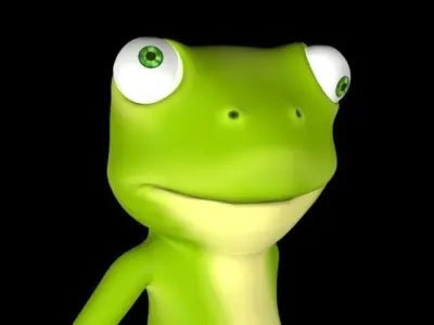 Cartoon frog character Low-poly 3D model