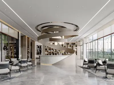 Modern reception lobby 3D model