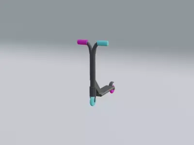 StuntScooter scooter with handle Low-poly 3D model