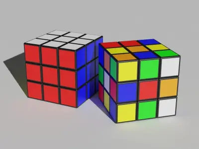 Low poly Rubiks Cube for decoration Free low-poly 3D model