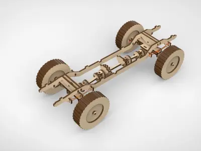 Wooden Land Rover Defender 3D model