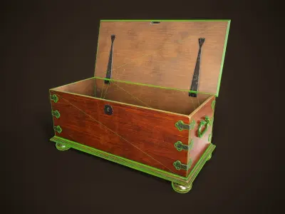Vintage chest Low-poly 3D model