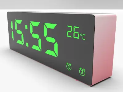 CLOCK REDWHITE GREEN Low-poly 3D model