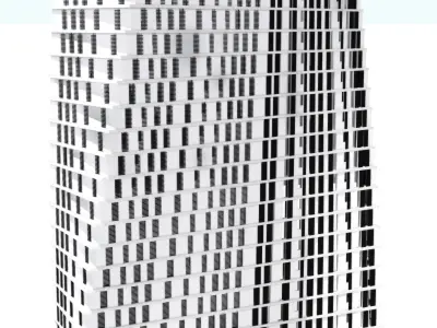 twisted tower Low-poly 3D model