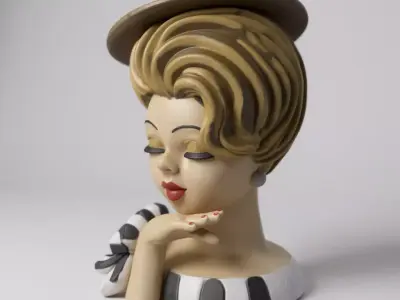 Vintage woman bust decoration 3D print model purchase