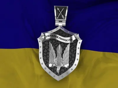 Ukrainian Shield Trident 3D print model