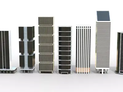 Skyscraper Building Low-poly 3D model purchase