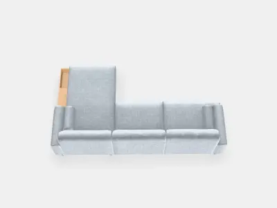 LANGARYD 3-seat sofa w chaise longue right 1 Low-poly 3D model