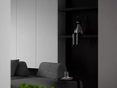 Modern living room dining room interior scenes 177 3D model