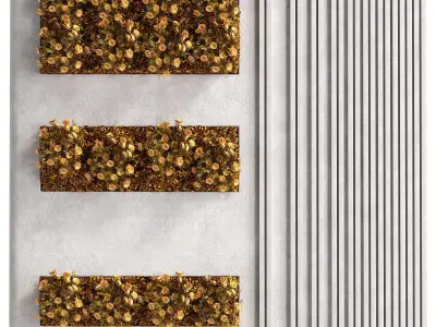 Wall vertical Garden plants set partition 03 3D model