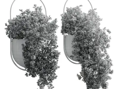 indoor outdoor Indoor plants hanging pot metal box vase 3D model