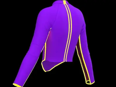 Female neon crop longsleeve 3D model