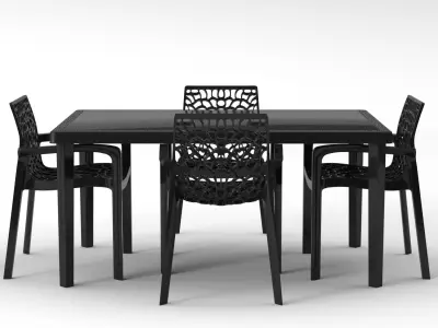 Set armchair and table Gruvyer by Grand Soleil 3D model