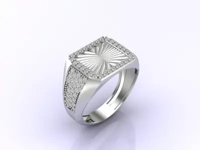 Print Ready STL 3DM  Gents Rings Diamond Men Ring  3D print model 159