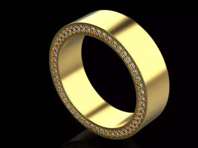 engagement ring with precious stones 3D print model