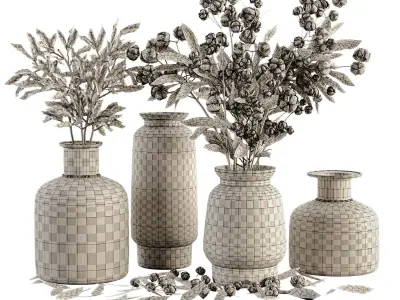  Set bouquets Bronze 3D model