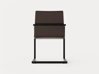 House Dining Chair Vintage Artificial Leather Dark Brown Low-poly 3D model