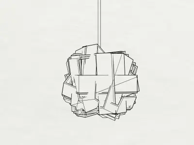 Abstract Bud Glass Pendant Light 3D model