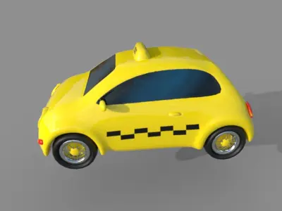 Cartoon Taxi Low-poly 3D model